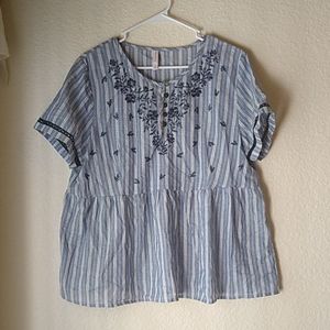 Xhilaration embroidered peplum top